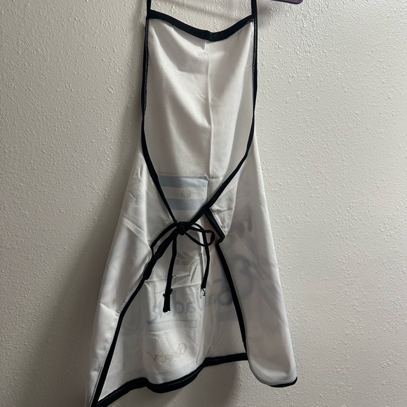 Gildan White Apron with Blue and Green Design - Picture 12 of 13